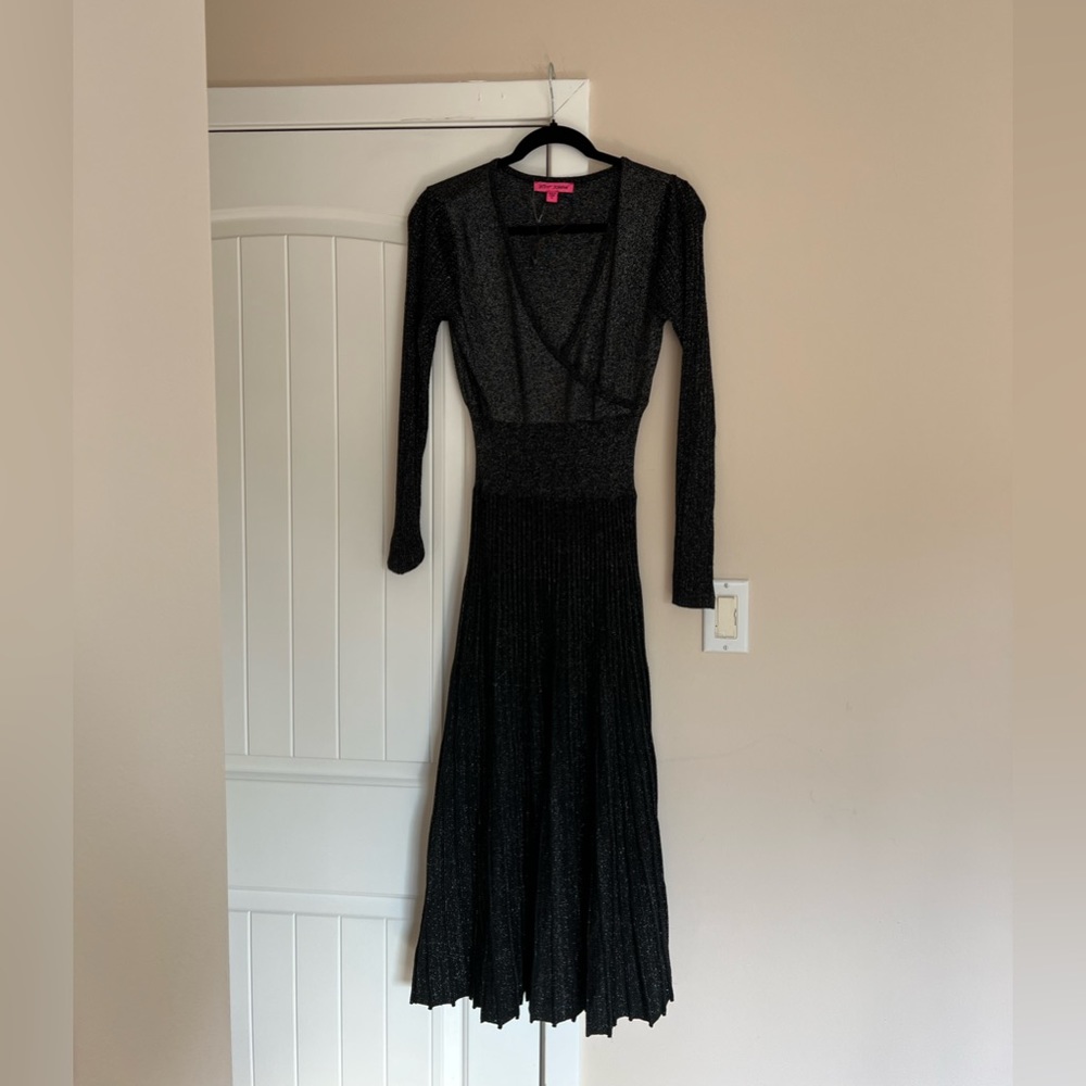 Betsey Johnson black stretchy dress sparkles